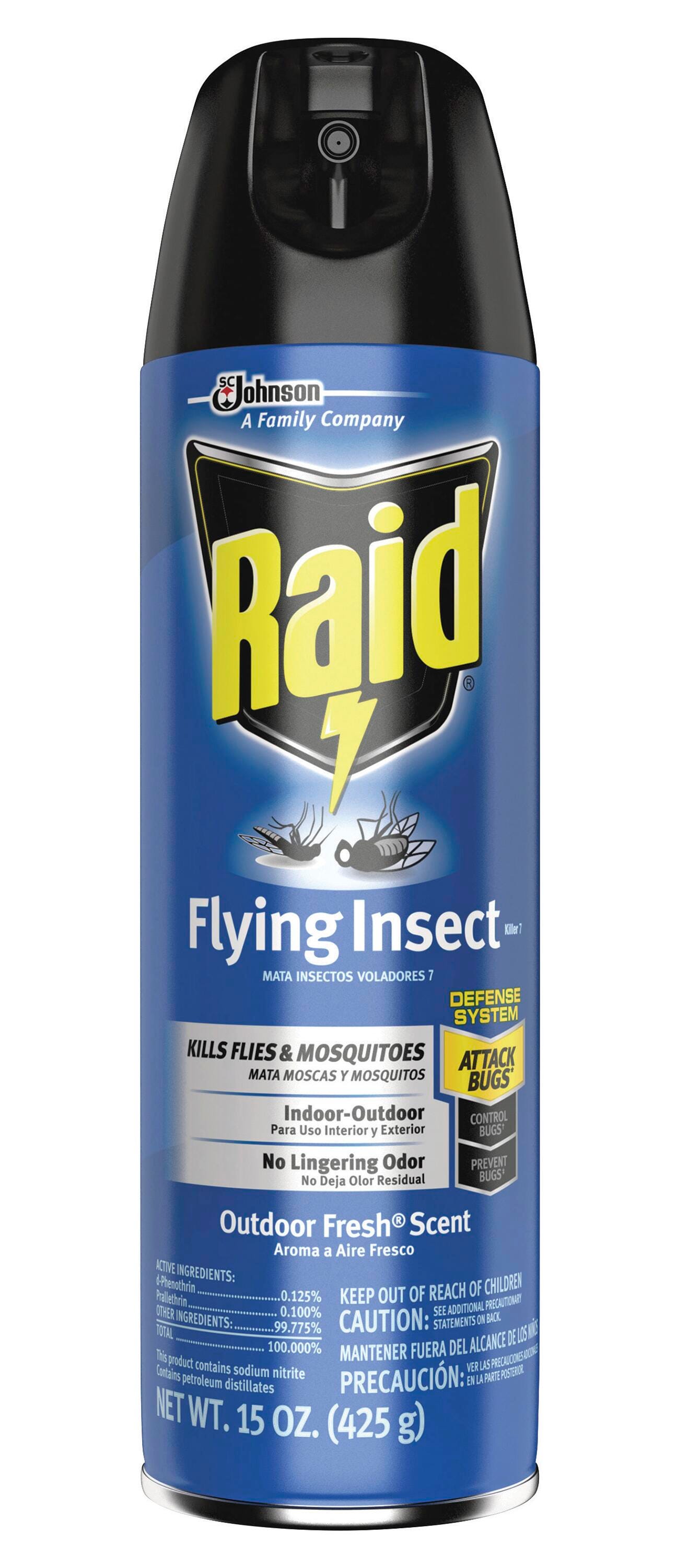 Raid Flying Insect Spray, 15 Ounces, Outdoor Fresh Scent, Item Number 1573178